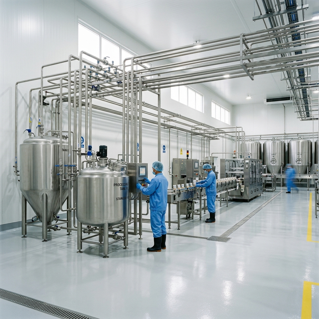 Insulated panels ceiling and walls in food processing plant